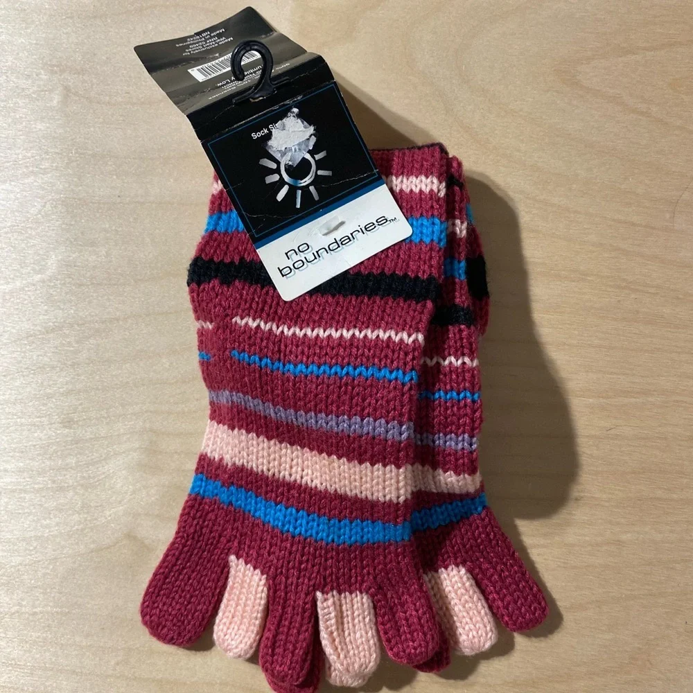 No Boundaries Multicolor Striped Knit Toe Socks (GX)